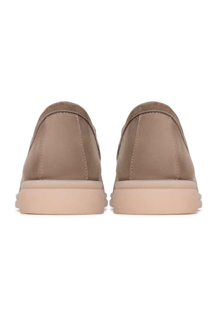 Aurelia Dark Beige Platform Moccasins - stylish women's moccasins for a fashion-forward look.