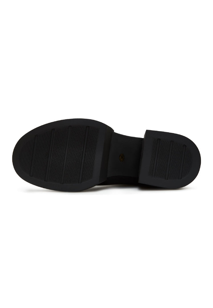 A stylish pair of black Isa ankle boots, perfect for women looking for casual yet chic footwear.