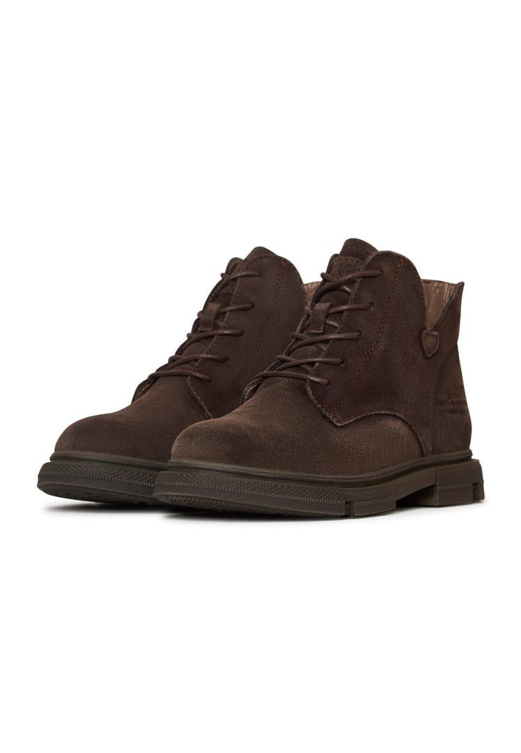 A trendy and stylish pair of flat sole ankle boots, perfect for casual comfort and everyday wear.