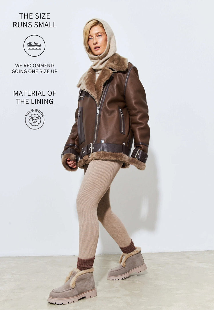 A pair of stylish women's suede winter ankle boots perfect for the cold weather season.