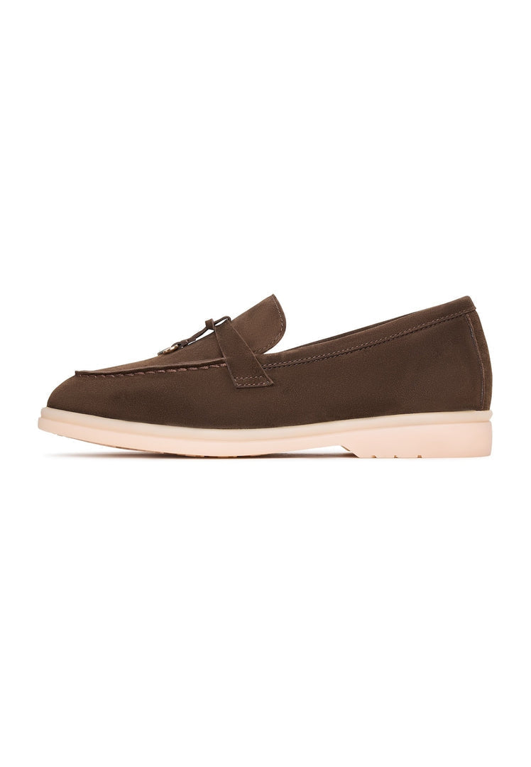 Aurelia brown platform moccasins, stylish women's footwear perfect for any occasion.