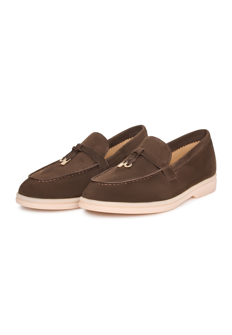 Aurelia brown platform moccasins, women's footwear, stylish fashion moccasins.