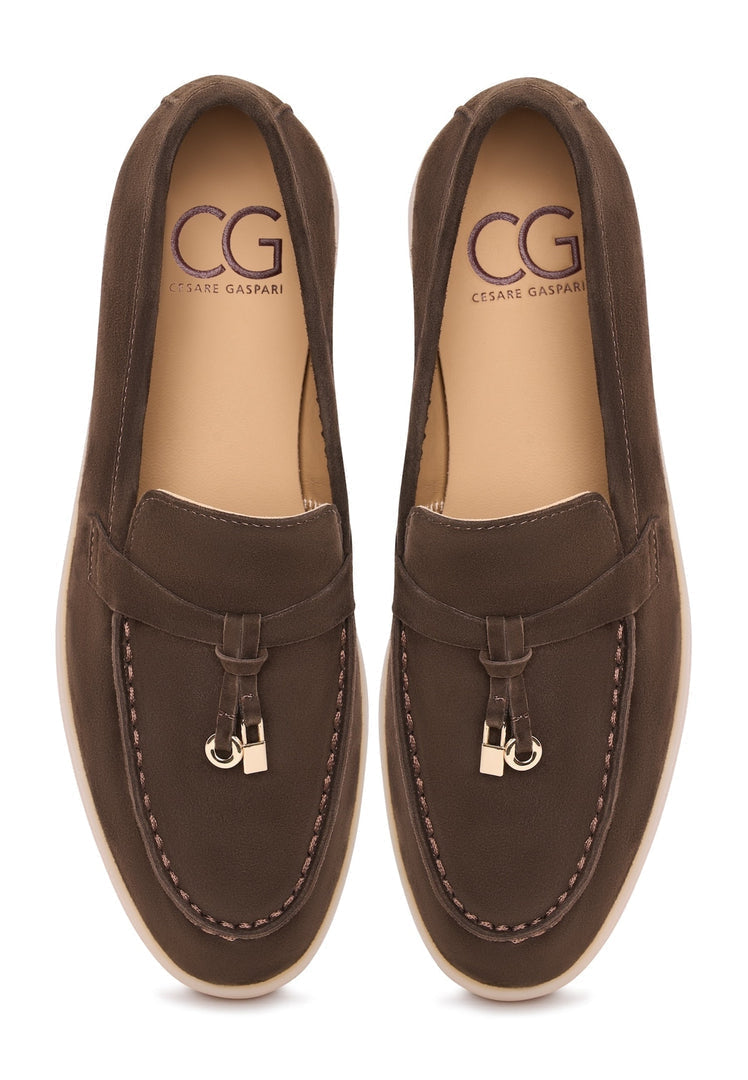 Aurelia platform moccasins in brown, stylish women's footwear perfect for any fashion-forward wardrobe.