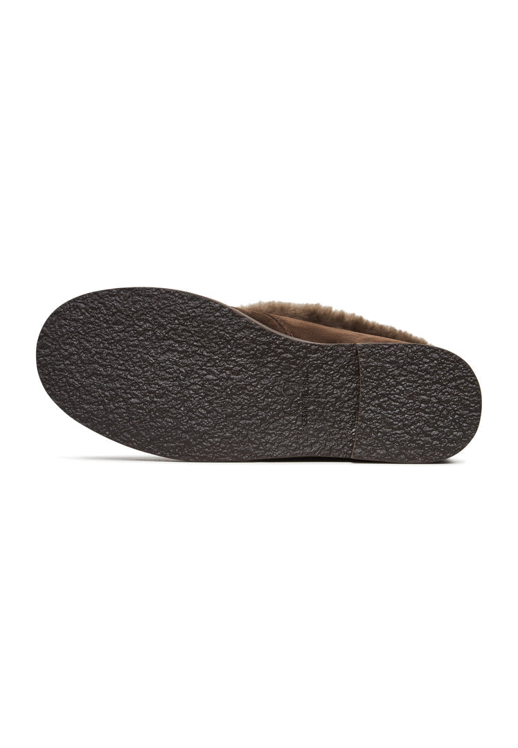 Stay warm and stylish this winter with a pair of Gerda brown suede fur-lined boots, the perfect cozy and chic footwear choice.