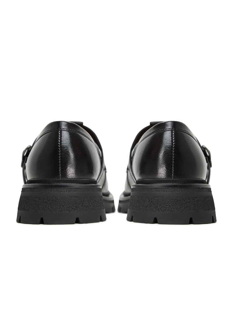 A chic and versatile pair of women's leather platform loafers, also known as Marina loafers, featuring a trendy platform sole and slip-on style.