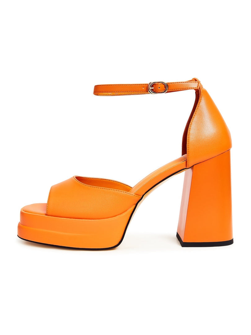 Buy trendy orange open toe high heels sandals online - perfect for summer outings and special occasions