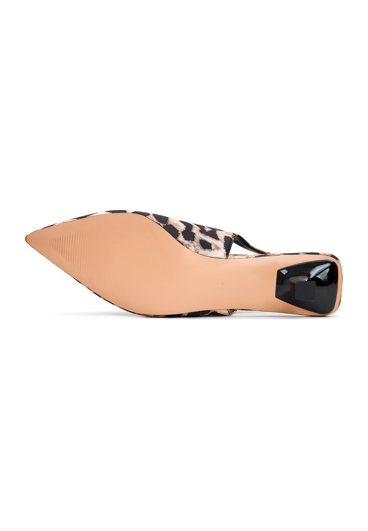 A stylish pair of women's stiletto heeled pumps with leopard print design, perfect for adding a touch of wild to your outfit.