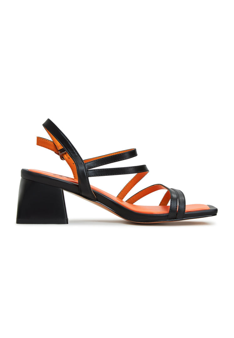 A stylish pair of Maria black block heels sandals for women, perfect for adding a touch of elegance to any outfit.