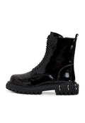 Schnürstiefel mit klobiger Sohle - Schwarz