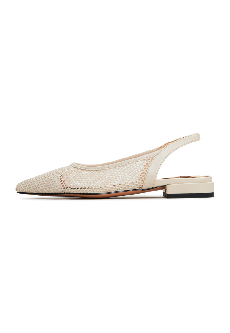 A chic pair of beige Cira slingback ballet pumps - perfect for a classic and classy look.