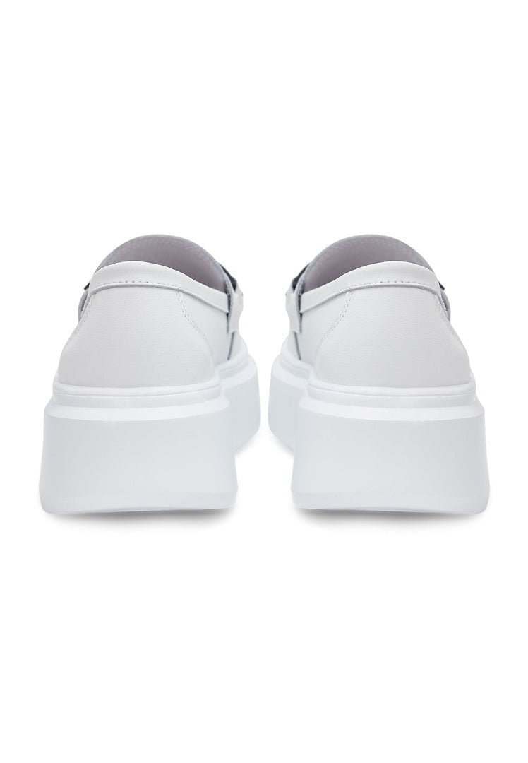 Platform Slip-On Loafers - White