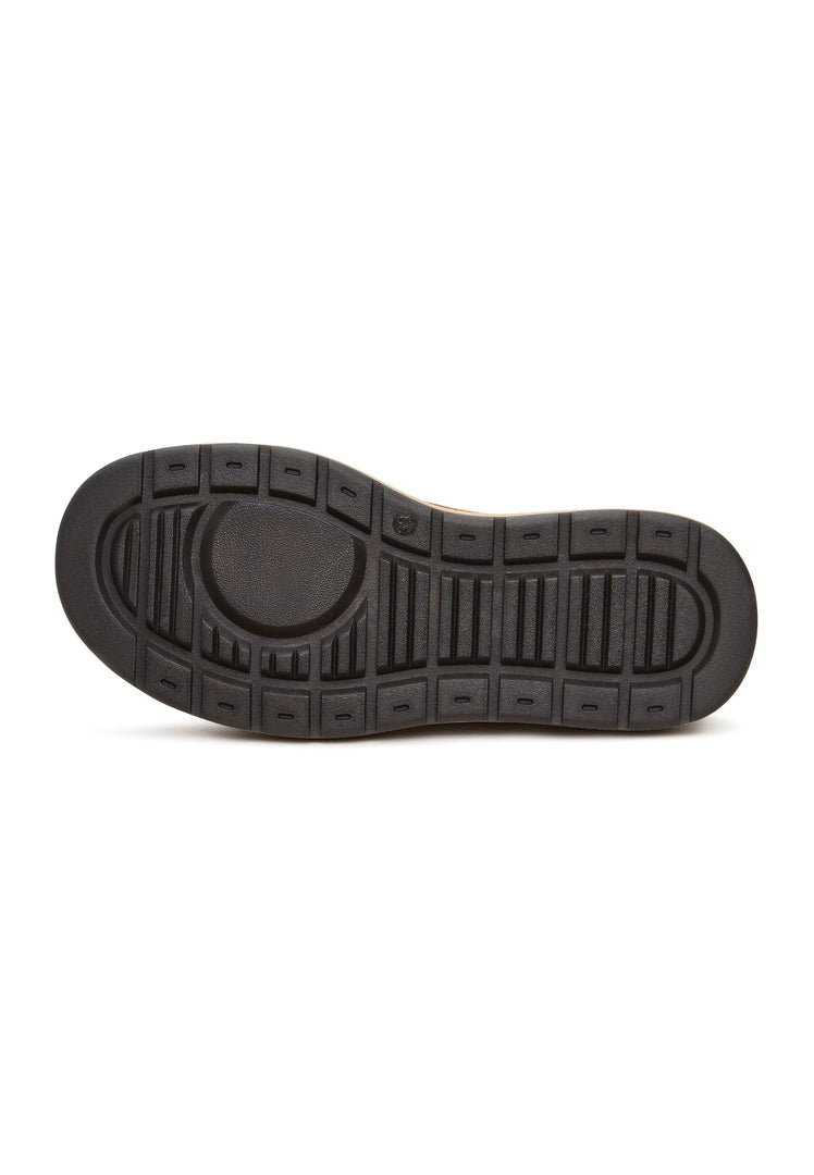 A pair of stylish brown shearling winter boots, perfect for staying warm and fashionable during the winter months.