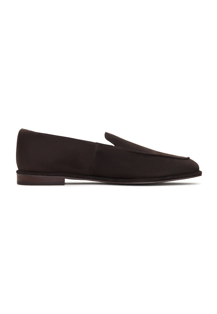 A chic pair of comfortable brown suede platform loafers by Clau, perfect for any casual or dressed-up look.