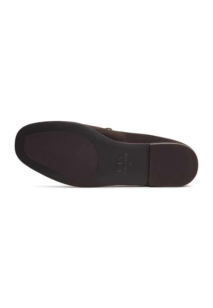 A stylish pair of brown Comfort Suede Platform Loafers by Clau, perfect for any casual or dressy occasion.