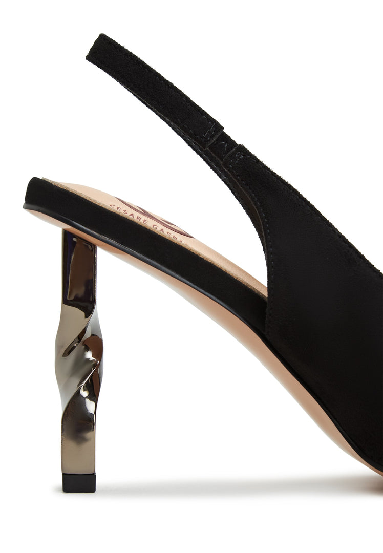 A stylish pair of black stiletto pumps, perfect for any woman's shoe collection.