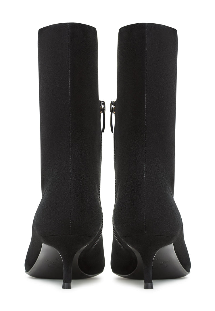 A trendy pair of classic black leather ankle boots for women, featuring the stylish Regina ankle boots design.