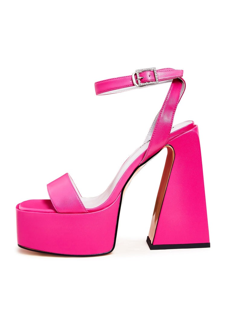 A pair of stylish pink summer sandals for women, featuring elevated elegance in pink footwear.