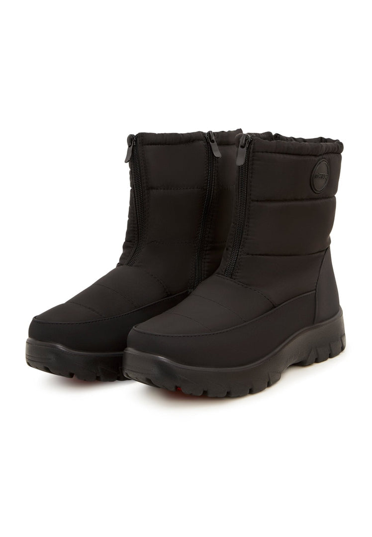 Stay warm and dry all winter with these waterproof, insulated snow boots featuring a cozy fur lining and snow grips for ultimate cold weather protection.