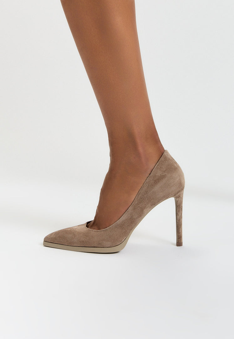 Skyline Suede Stilettos - Beige
