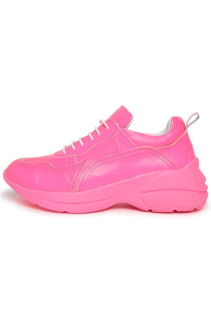 A trendy pair of pink Electra chunky sneakers for women, perfect for those looking for stylish fashion sneakers.
