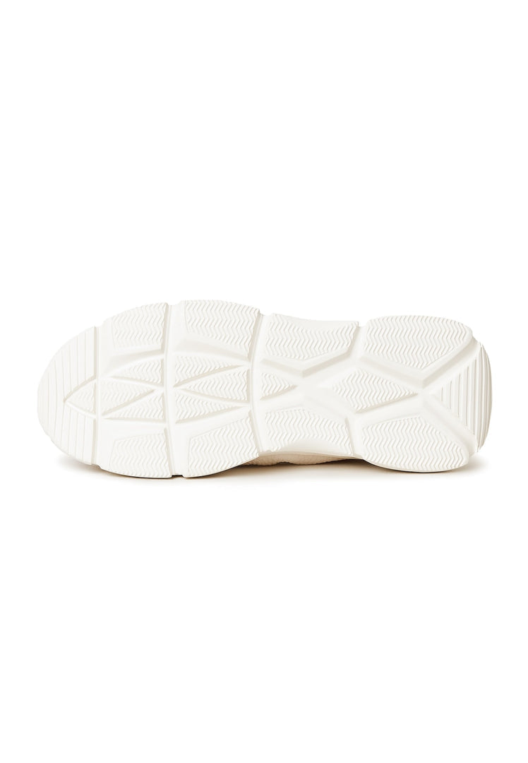 A stylish pair of white Alisa moccasins with a platform sole, made from luxe leather - perfect for trendy women's footwear fashion.