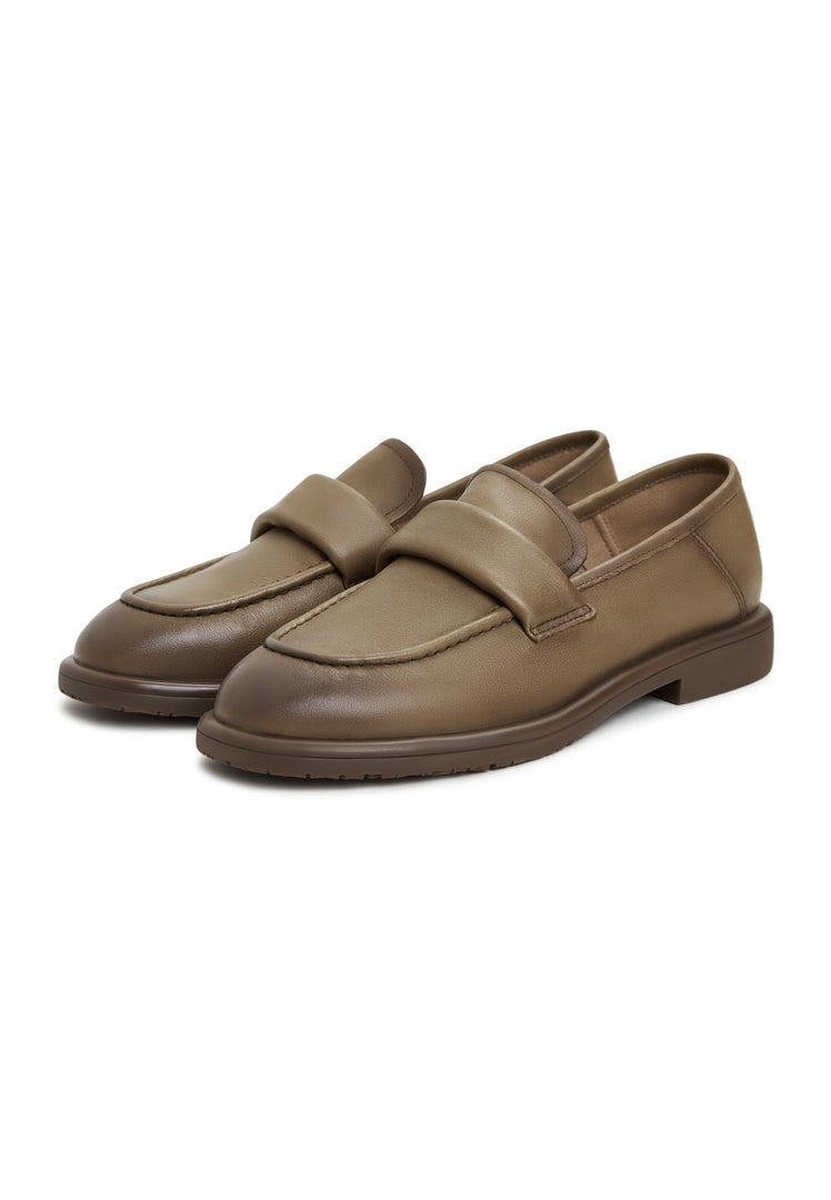 A chic pair of Block Heeled Loafers by Stephanie Brown Shoes for women's fashion footwear, offering both style and comfort in trendy heeled shoes.