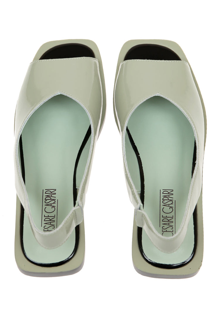 A pair of stylish leather open toe sandals, the perfect urban footwear for summer fashion.