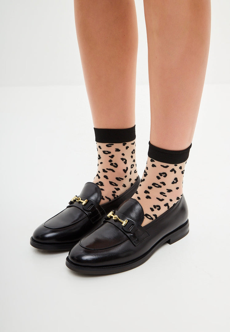 A stylish pair of leather platform Olya loafers, the perfect blend of fashion and comfort.