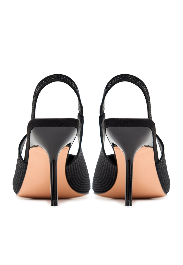 A stylish pair of black high-heeled pumps named Harper, perfect for any fashion-forward woman's shoe collection.