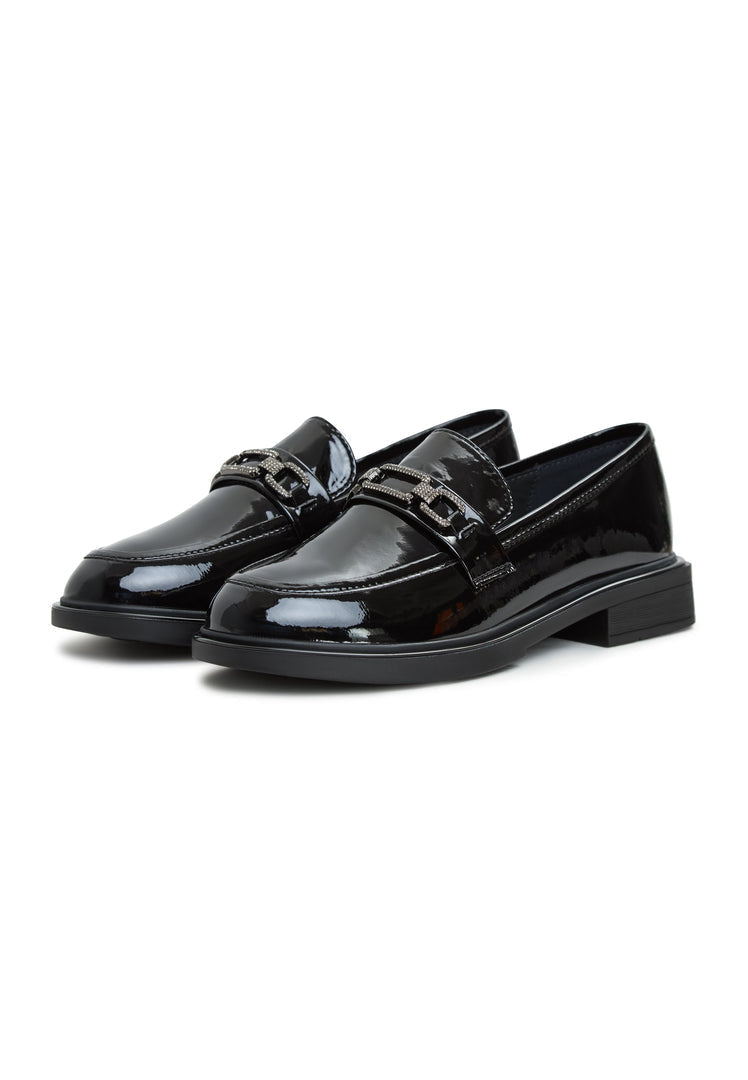 A trendy pair of women's block heel Maia loafers, perfect designer footwear for any occasion.