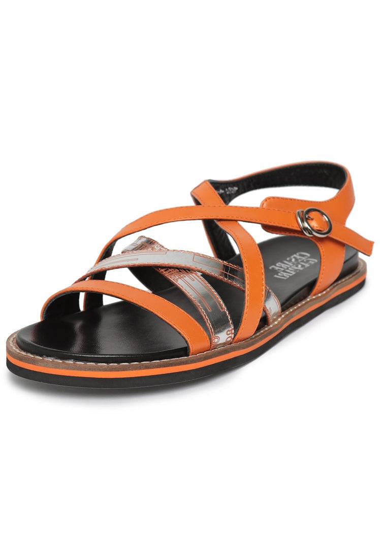 A stylish pair of classic flat sole sandals for women, perfect for summer footwear fashion.