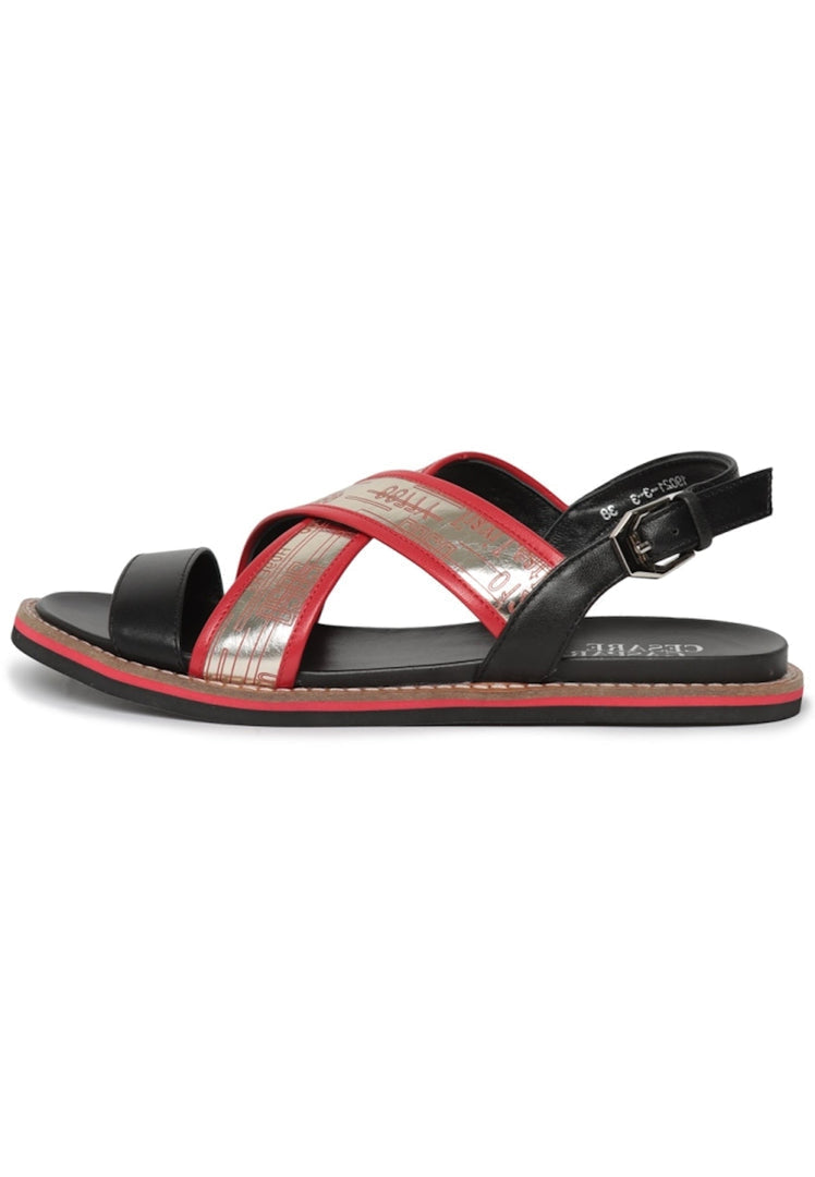 A pair of stylish open toe sandals, perfect for a chic and fashionable look.