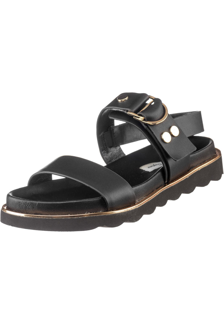 Urban Buckle Sandals - Black
