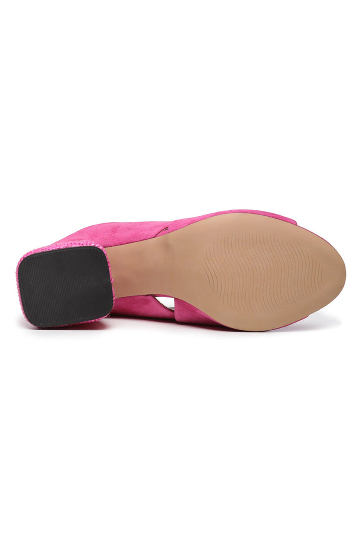 Woven Charm Mules - Fucsia