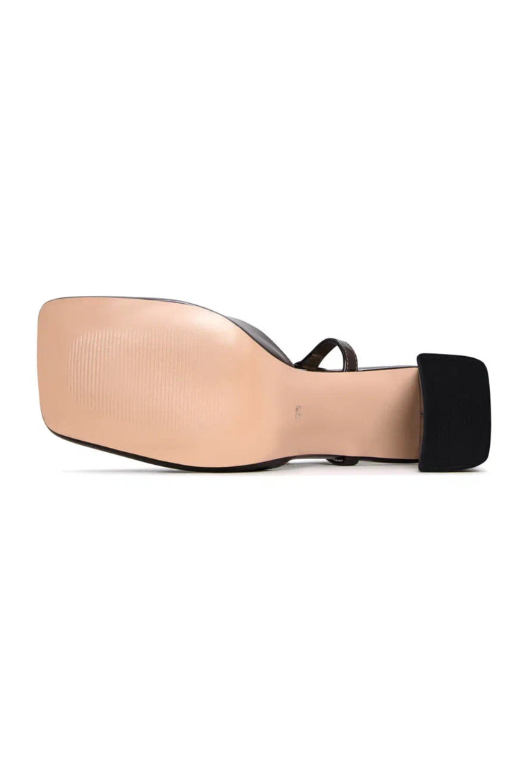 Patent Block Heel Pumps - Dark Brown