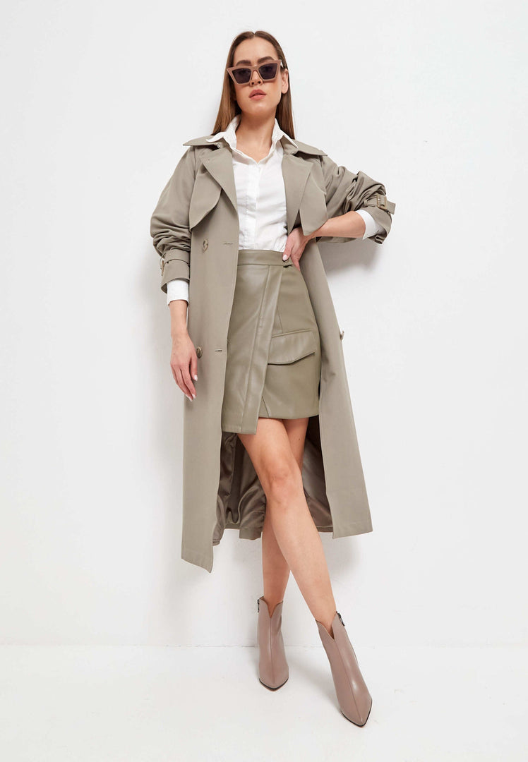Leather Ankle Boots - Beige
