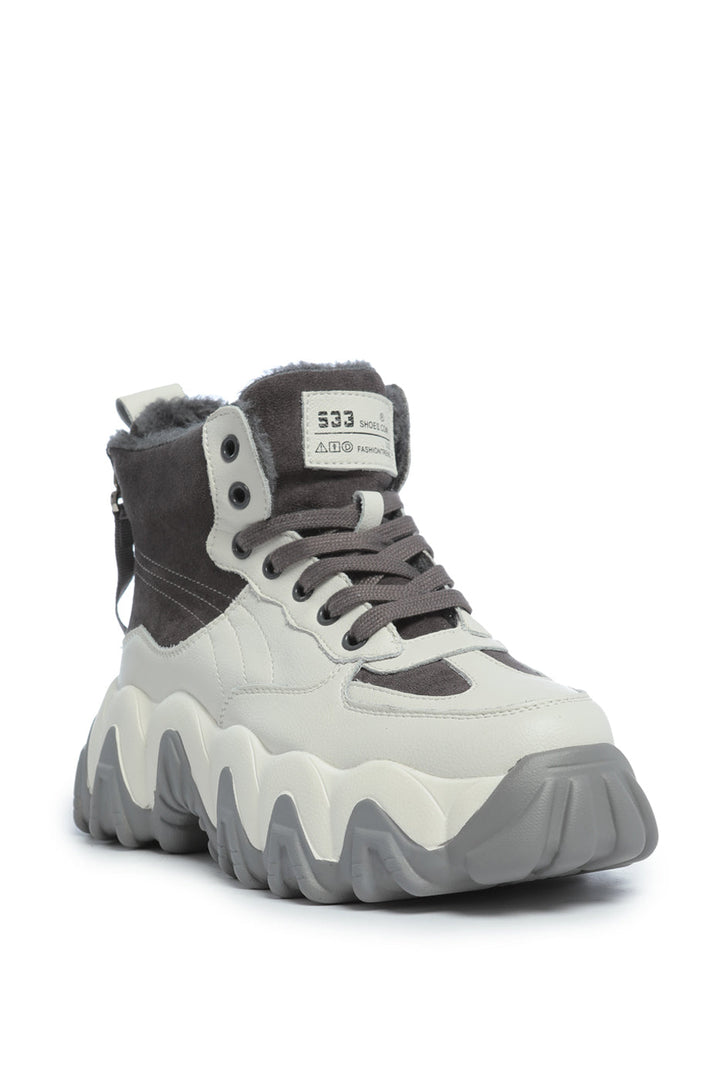 Chunky zip-up high-top sneakers