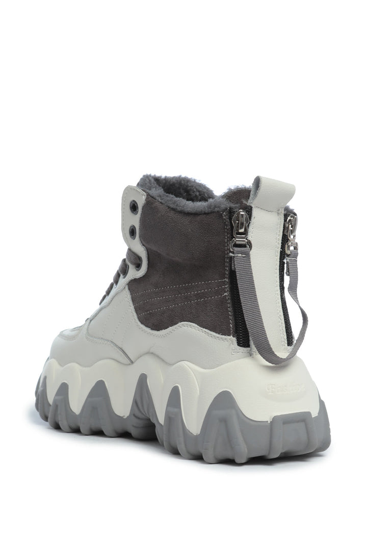 Chunky zip-up high-top sneakers