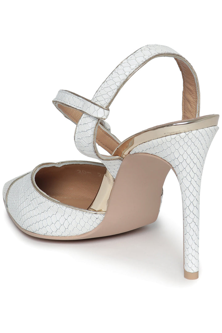 Serpent Slingback Stilettos Eve - Blanco