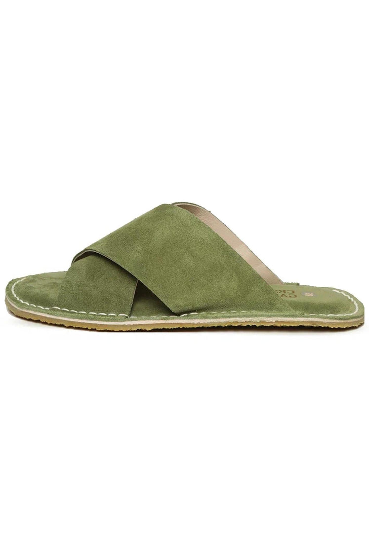 Ruskind Cross-Strap Slides Starsun - Grøn