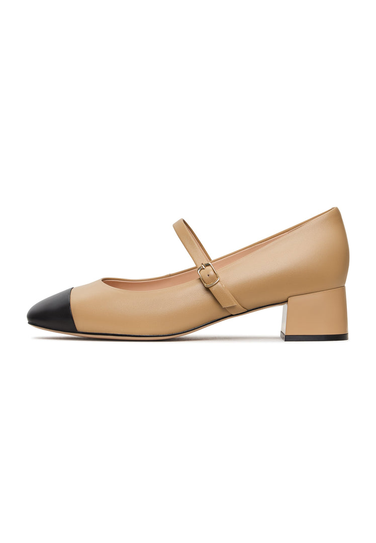 Elegant Mary Jane Heels Briar - Beige og Sort