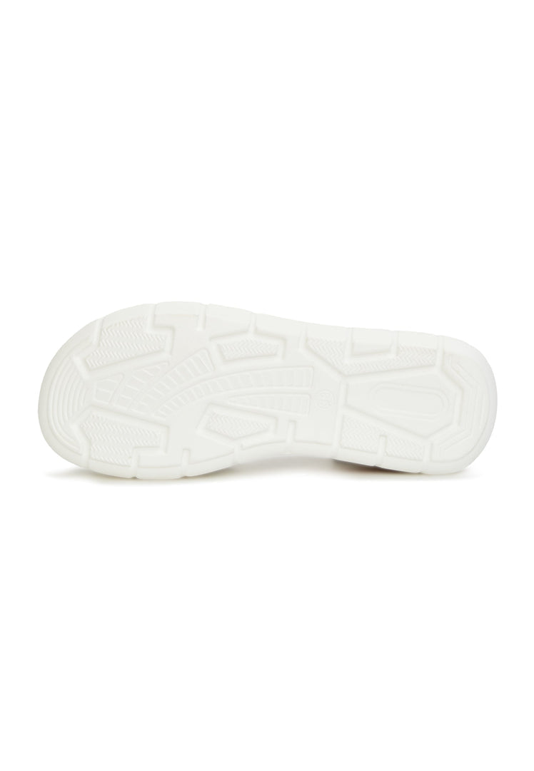 A stylish pair of leather platform heels with an urban twist, perfect for women who love combining comfort and style.