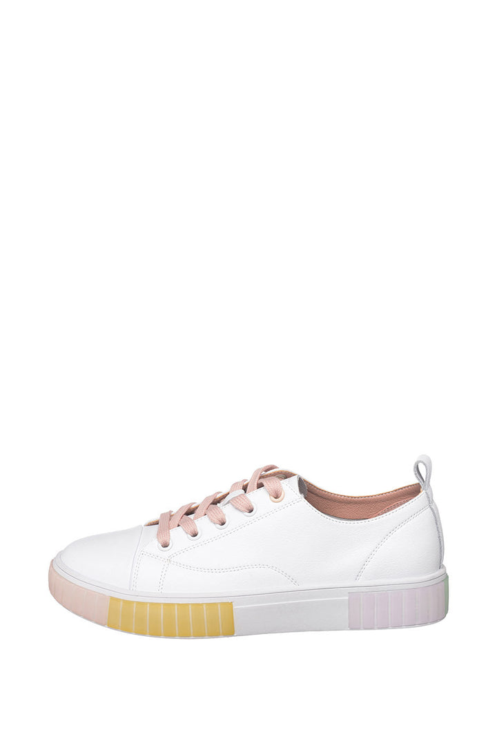 Pastel accent læder sneakers