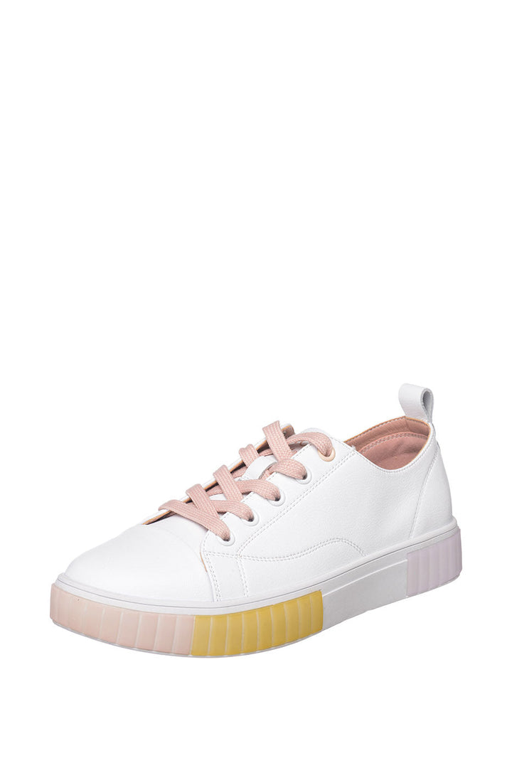 Pastel accent læder sneakers