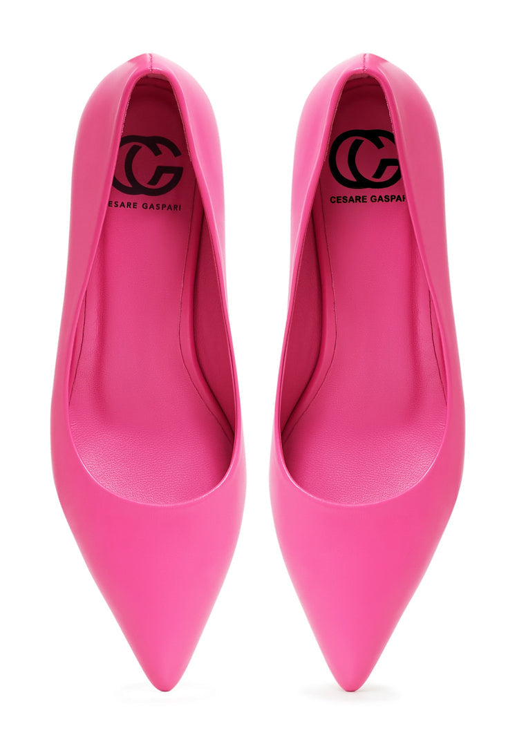 A pair of elegant fuchsia high-end women's pumps, perfect for adding a touch of luxury to any outfit.