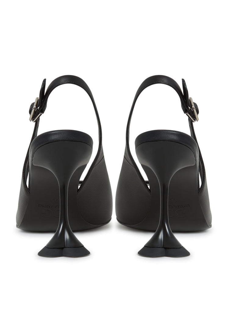 A stylish pair of black Mariana stiletto high heeled sandals, perfect for women's footwear fashion.