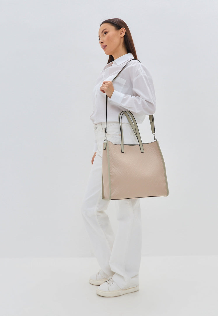 A stylish beige canvas tote bag perfect for everyday use.