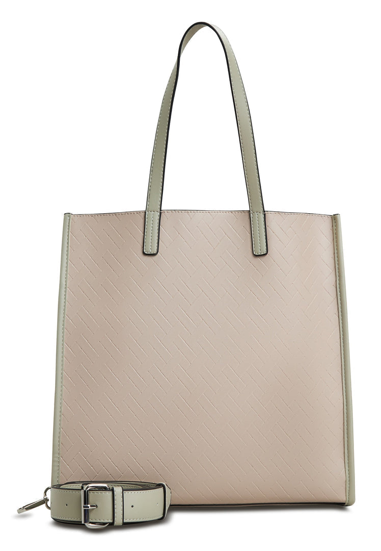 A stylish beige canvas tote bag, perfect for everyday use and shopping.