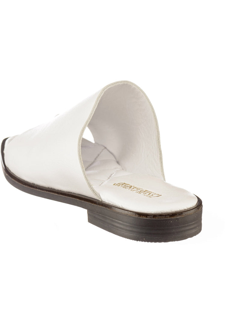 A pair of comfortable and minimalist one toe sandals with a toe loop and flat sole design.