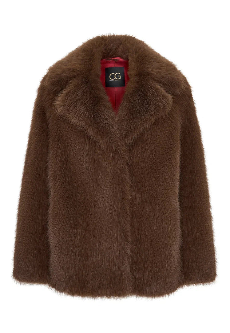 A stylish faux fur Betty coat, the perfect classic short winter outerwear for women's fashion.